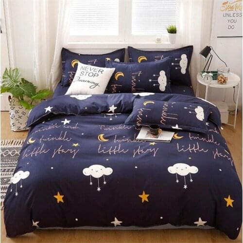 Simple Bedding Set with Pillowcase Duvet Cover Sets Bed Linen Bedhseet Single Double Queen King Size Bedclothes Soft Quilt Cover