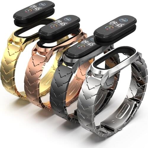 Russian warehouse ship Strap For Mi Band 3 4 5 Metal Correa Bracelet for Miband 5 Wristband for Xiaomi my Bend 4 Global Version