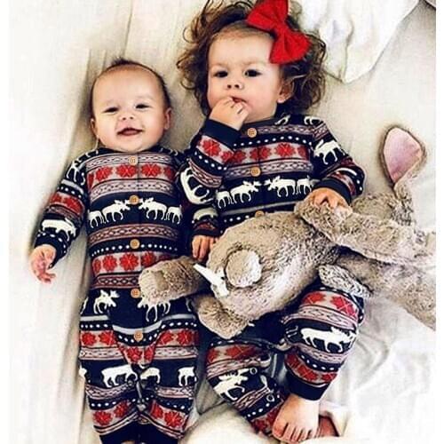 0-18M Newborn Kid Baby Boy Girl Christmas Sweater Long Sleeve Knitted Bodysuit Xmas Party Club Cute Warm Outfit