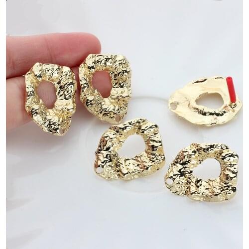 Zinc Alloy Golden Geometry Earrings Connector 23*30mm 6pcs/lot For DIY Fashion Exaggerated Earrings Jewelry Making Accessories