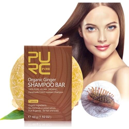 PURC Organic handmade cold processed Ginger Shampoo Bar for hair loss hair shampoo and natural No chemicals Vegan