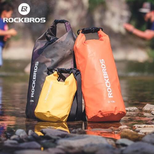 ROCKBROS 20L Sport Swimming Bag PVC Waterproof Backpack Fashion Bags for Women Men Sport Outdoor Hiking Shoulder Folding Bags