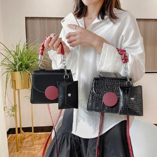 Wriufred Handbags women new messenger bag female crocodile pattern female bag one-shoulder crossbody makeup handbag for ladies