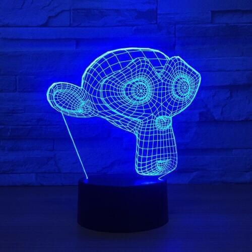 Lovely Monkey LED 3D Night Light Aminal 7 Color Change USB Touch Switch lamp Baby Sleeping 3D Table Lamp Kid Creative Toy Gift
