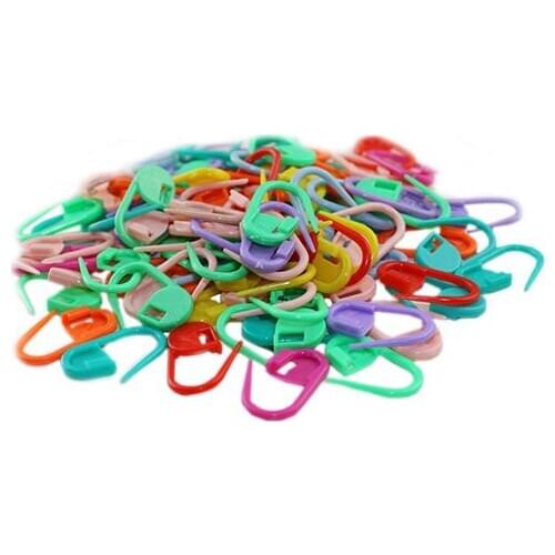 100Pcs Mixed color Craft Crochet Locking Stitch Needle Clip Markers Holders