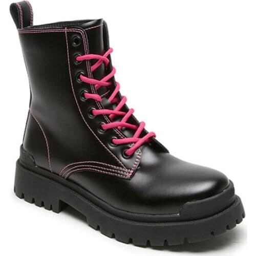 Chunky Heel Ankle Boots Women British Style Black Cool Short Boots Ankle Boot Punk Booties Ladies Footwear shoes women booties