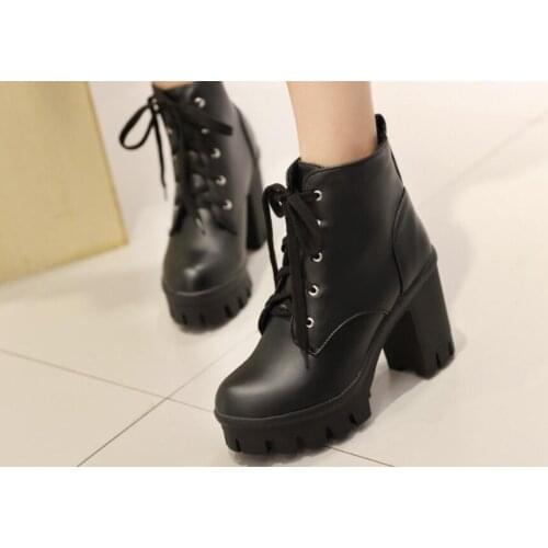 Woman lace-up concise Breathable heels shoes Genuine leather spring and autumn pumps Soft and comfortable women Casual shoes