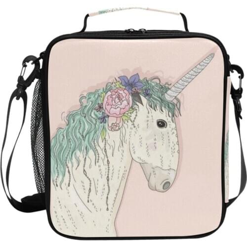 2021 New Unicorn Children Portable Lunch Bag Thermal Insulated Lunch Box Tote Cooler Bag Bento Pouch School Food Storage Bags