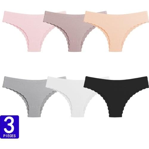 3Pcs/Lot Women Panties Low Waist Underwear Seamless Lingerie Female Thong T-String Ladies Breathable Briefs Girls Underpants