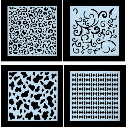 4pcs Leopard print Layering Stencils for Diy scrapbook/photo album Decorative Embossing coloring,painting stencil,home decor