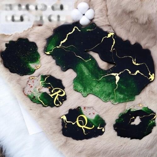 4pcs Silicone mold Large Irregular Wave Round Coaster Mold Cup Mat Silicone Resin Mold Epoxy Resin Making Art Tools Jy18 21