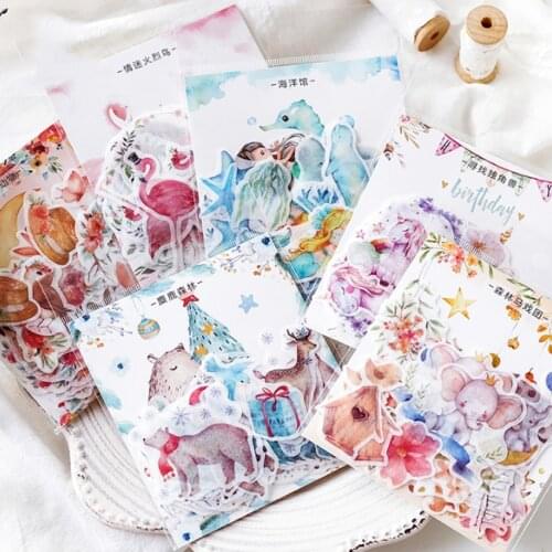 40pcs/lot Kawaii Color forest series Sticker Decoration Diy Diary Label Stickers stationery