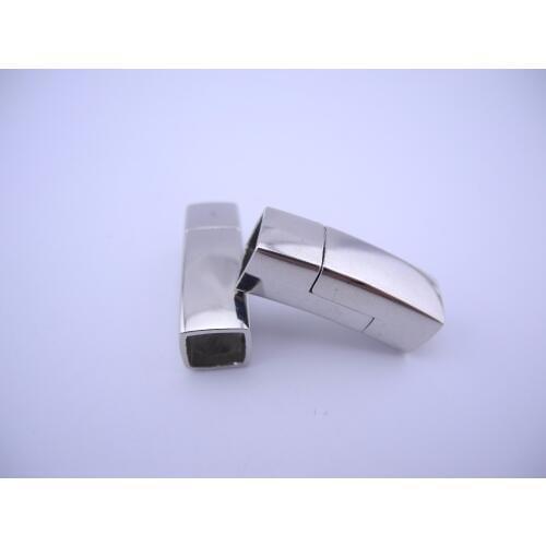 5 Sets 7.8x8.04mm Shiny Rhodium Strong Magnetic Bracelet Clasp For Leather Cord--CLP1262AS