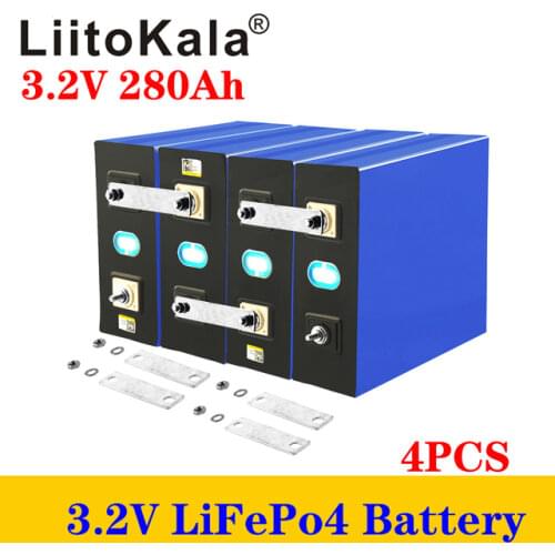 4PCS LiitoKala 3.2V 280Ah lifepo4 battery DIY 12V 280AH rechargeable battery pack for E-scooter RV Solar Energy storage system