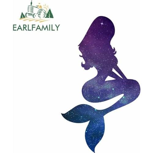 EARLFAMILY 13cm x 7.7cm For Galaxy Mermaid Fine Car Stickers Sunscreen Decal Windshield Vinyl Material Suitable for VAN RV
