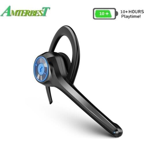AMTERBEST CB-1 Bluetooth Headphone Wireless Headsets stereo Earphones with Mic Noise Cancelling HD Mic Music for IPhone Android