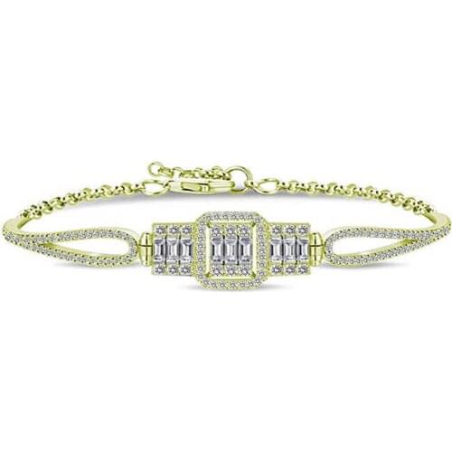 Silver Gold Baguette Ladies Bracelet