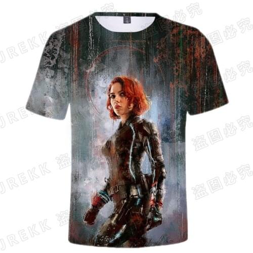 Summer Marvel The Avengers 3D T shirt Men Women Children Streetwear Black Widow Printed T-shirts Boy Girl Kids Cool Tops Tee