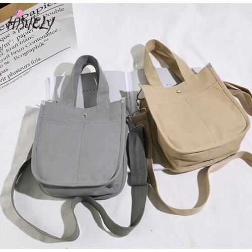 HISUELY Womens Canvas Shoulder Bag Soild Color Small Handbag Totes Ladies Casual Vintage Crossbody Bags for Girls BG1375