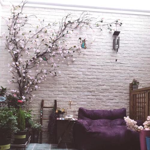 Artificial magnolia Flowers Vine Garland Wreath Fake Tree Branch Wall Decor Artificial Orchid Plastic Plants Home wedding Decor