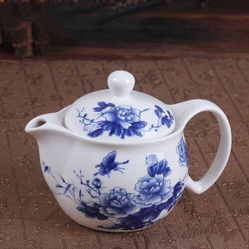 Ceramic teapot large single pot of Kung Fu tea Jingdezhen tea small landscape of blue white porcelain teapot over follicle 350ML