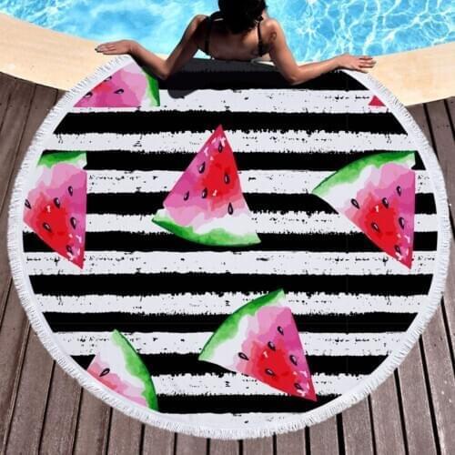 Microfiber Beach Towels Round Large Fabric Bath Towels For Living Room Printed Beach Mat Blanket Towels Home Decorative