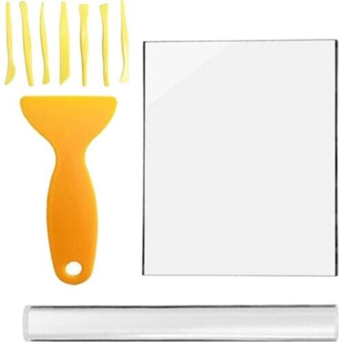 1 Set 10PCS Clay DIY Tools Acrylic Clay Polymer Roller Board Shover Tools Kit