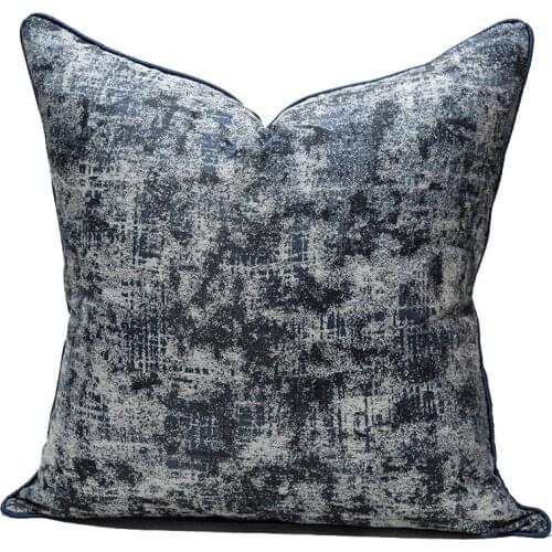 Geometric Abstract Dark Blue Texture Pillowcase Polyester Home Pillowcase Satin Single-sided Printing Sofa Cover