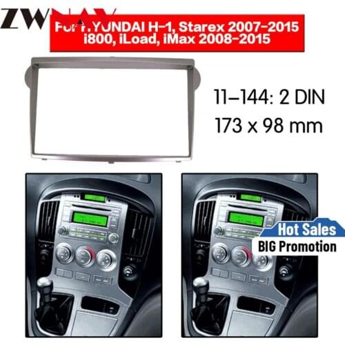 Car DVD Player frame For 2007-2015 HYUNDAI STAREX/ H1 2DIN Silver Auto AC Black LHD RHD Auto Radio Multimedia NAVI fascia