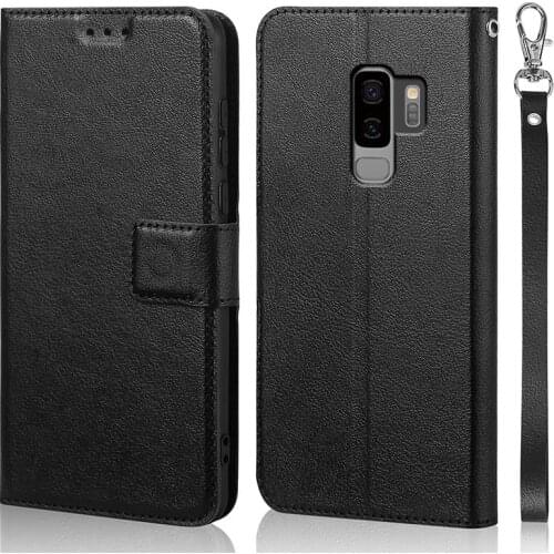 Luxury Flip Case for Samsung Galaxy S9 Plus s9 Plus Cover Original Book Design Leather Phone Coque Wallet Capa Stand With Strap