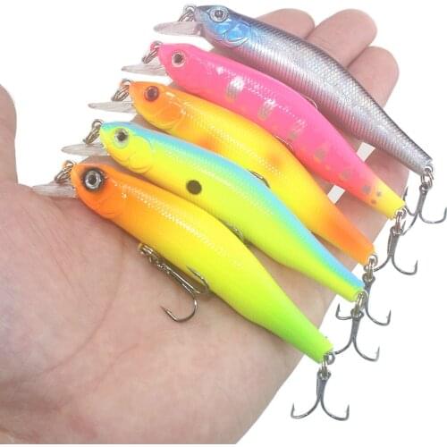 1Pcs Minnow Fishing Lure 90mm/8.2g Slow Sinking 10Color Hard Bait Wobbler JigBait Crankbait Carp Artificial Pesca Fishing Tackle