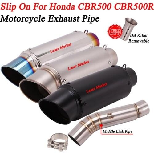 Slip On For Honda CBR500 500R CB500X CB500F 2013-2019 Motorcycle Exhaust Escape Modified DB Killer Muffler Tube Mid Link Pipe