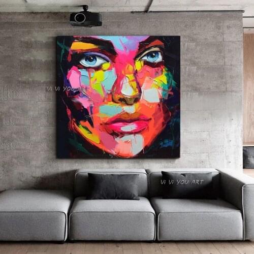 Modern Palette Knife Painting Portrait Palette Knife Face Hand Painted Francoise Nielly Oil painting Impasto Figure On Canvas