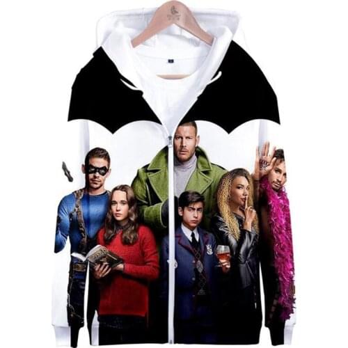 The Umbrella Academy Oversized Zip Up Hoodies Sweatshirts Diego Vanya Luther Allison Cosplay Zipper Hooded Jacket Male Outerwear