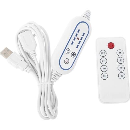 USB Remote Control Adjustable Speed with 2-8 hours Timing ON OFF Switch for Fan Q81F