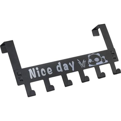 Over The Door Hook Hanger Heavy-Duty Organizer 6-hook Rack Hollow out Design for Coat Towel Bag Robe and Keys H88F