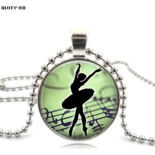 Statement Ballet Dancing Girl Necklaces Time Precious Stone Pendant jewelry Charm Choker Memorial Gift For Friend Women