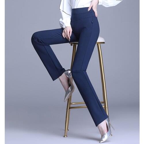 S-4XL Women Formal Pants for Office Lady Business Work 2020 Autumn Straight Trousers Plus Size Black Pants Female