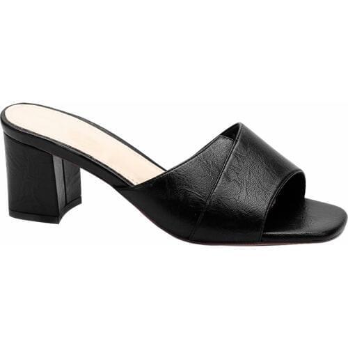 MaxMuxun Women Shoes Faux Suede Clogs Open Toe Lady Sandals Mid Block Heel Mules Woman Summer Slides