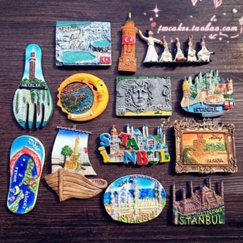1PCS Resin Tribal Instrument Fridge Magnet Souvenir Sticker Turkey Travel Landscape Magnets Home Decoration Accessories Gifts