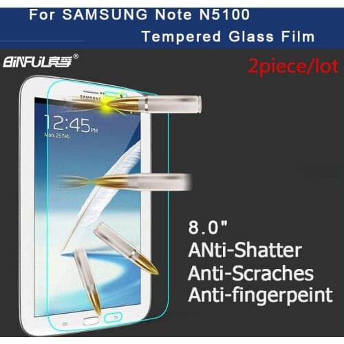 2pcs Premium Tempered Glass Screen Protector for Samsung Galaxy Note 8.0 N5100 N5110 Tablet Protective Film Free shipping