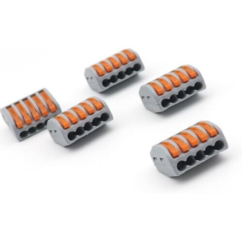 20pcs 222-415 (PCT215)Universal Compact Wire Wiring Connector 5 pin Conductor Terminal Block With Lever 0.08-2.5mm2