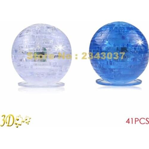 41pcs 3d Crystal Ball Puzzle With Flash Light Diy Model Toy Children Home Decoration 8*7cm Toy