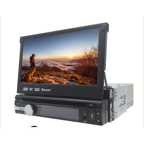 2GB + 16GB Stereo Car Radio, Universal Android 9.0 Single GPS Navigator, 1 Din Quad Core 1024x600, GPS Head Unit, WIFI, Bluetoot