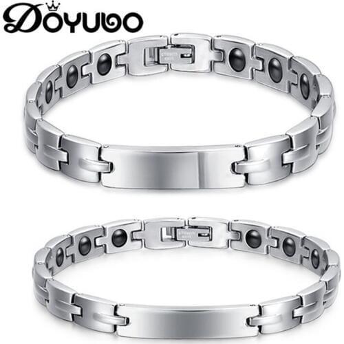 DOYUBO Korean Style Stainless Steel Lovers Bangles For Women & Men Hip Hop Punk Bracelets Couples Jewelry New Accessories DD093