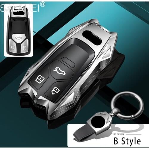 Aluminum Alloy Car Smart Key Case Cover Shell For Audi A6 A5 Q7 S4 S5 A4 B9 Q7 A4L 4m TT TTS RS 8S 2016 2017 2018 Accessories