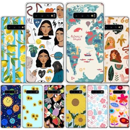 Animal Map starry sky Phone Case For Samsung Galaxy A51 A71 A50S A30S A10 A20E A40 A70 M30S A01 A21 A6 A7 A8 A9 Plus + Cover