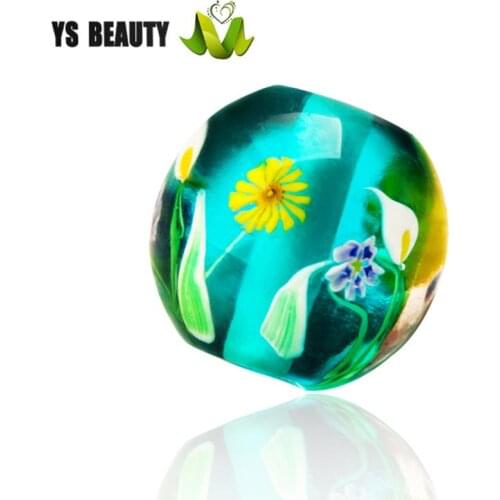 Calla lotus flower coloured glass bead lamp work hand-painted glass bead fashion girls braided jewelry with beads rope bracelet