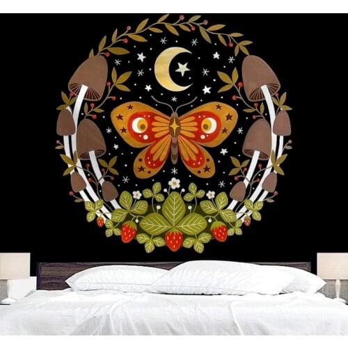 Bossimi Flower Tapestry Living Room Home Decoration Wall Cloth Bedroom Background Wall Cloth Fabric Painting 95*73cm