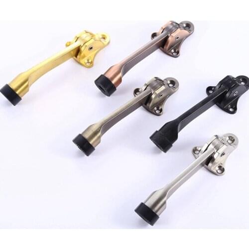 Door Stopper Hinge Metal Kickdown Door Stop Door Kickstand with Non-Slip Rubber Tip for Heavy Garage